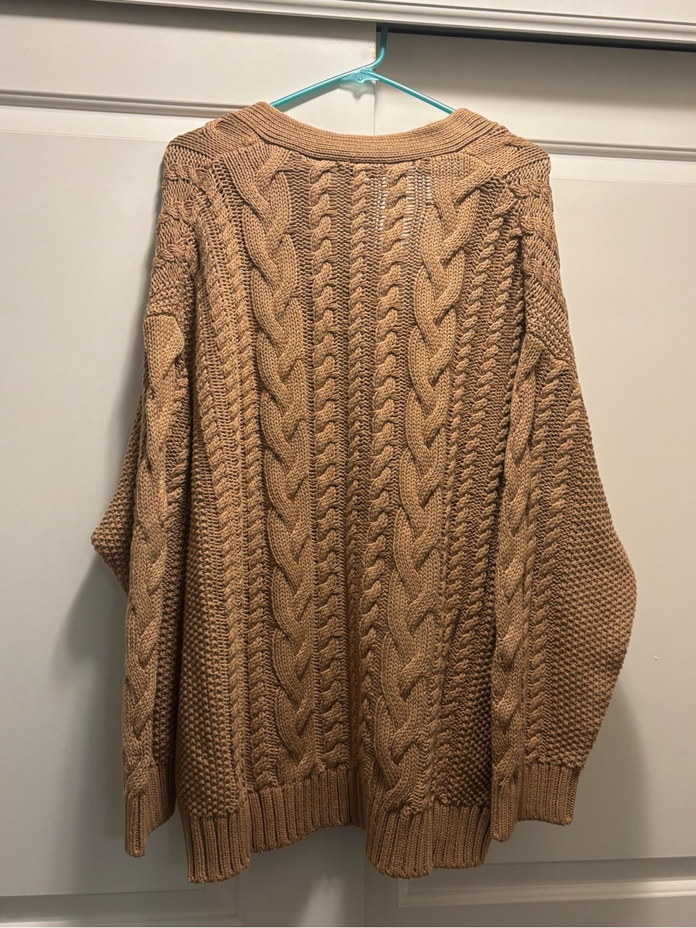 Quince organic cotton oversized cable cardigan, size L - Picture 2 of 13